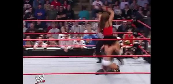  Mickie James and Trish Stratus vs Candice Michelle and Victoria. Tag Team match. Raw 2005.